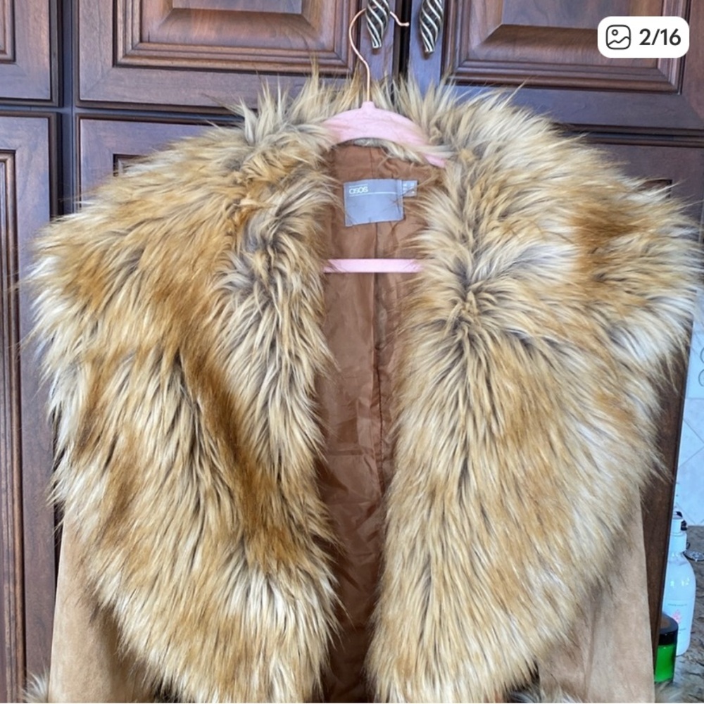 ASOS Multicolor Faux Fur Trim Teddy Jacket - Picture 2 of 15